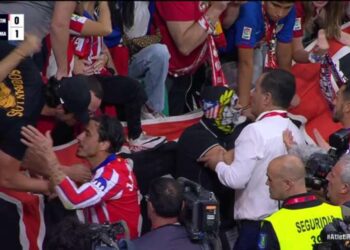 El Atleti se queda hoy sin la grada baja del fondo sur como castigo por los incidentes del derbi